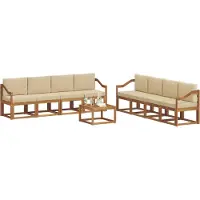 vidaXL Outdoor-Sofagarnitur 9 stk. Natur und Beige