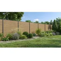 Meingartenversand.de BPC Zaunset Hadersleben 179,3 x 177,4 cm - BPC Sichtschutzzaun, Anthrazit im Set mit 21 Lamellen + Anthrazit Montage-Set – Steckzaun für Gartenanlagen