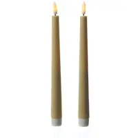 MARELIDA LED Stabkerzen Outdoor Tafelkerzen Timer H: 25,5cm creme 2er Set