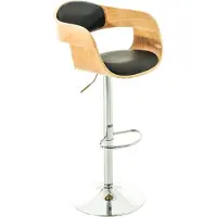 TPFLiving Barhocker Kingsley Gestell Metall in Chromoptik Holz/Kunstleder Natura/Schwarz