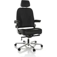 Hjh OFFICE XXL Drehstuhl 24 HOURS F Bürostuhl gepolstert bis 200 kg belastbar mit abklappbaren Armlehnen Leder für Büro, Zuhause