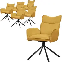 ML-Design Esszimmerstühle Drehbar 6er Set Senf mit Stoffbezug