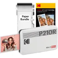 Kodak Mini 2 Retro, Farbstoffsublimation, 2.1" x 3.4" (5.3 x 8.6 cm), Randloser Druck, Bluetooth, Direktdruck, Weiß