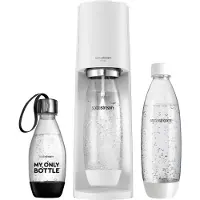 SodaStream Wassersprudler Terra Vorteilspack inkl. 3 Flaschen und Quick Connect Zylinder, Weiß