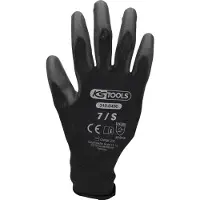 Ks Tools 310.0490 Mikro-Feinstrickhandschuhe-schwarz, 7, 12 Paar