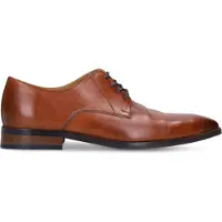 Manfield Cognacfarbene Lederschnürschuhe | Größe 42