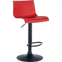 DELUKE Barhocker GEBEL - Kunststoff Rot 39x36x84 cm | Barstuhl Höhenverstellbar Mit Lehne Drehbar Tresenhocker Tresenstuhl Kneipenhocker Kneipenstuhl