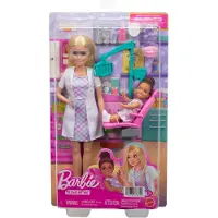 Barbie Karriere Zahnärztin-Spielset mit blonder -Modepuppe, kleiner Puppe, Behandlungsstuhl und Zubehörteilen, Modepuppe, Weiblich, 3 Jahr(e), Junge/Mädchen, 323,9 mm, Mehrfarbig