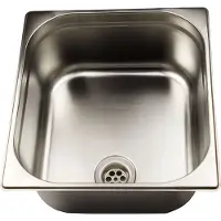 ACMax Waschbecken Edelstahl 2/3 x 150mm tief GN Pan Basin mit Spülventil