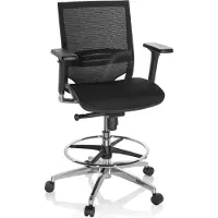 Hjh OFFICE TOP WORK 78 - Arbeitsstuhl Arbeitshocker Schwarz