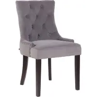 DELUKE Esszimmerstuhl HILON - Samt Grau 55x58x92 cm Braun | Essstühle Esszimmerstühle Küchenstühle Wohnzimmerstühle