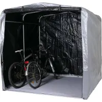 Mendler Fahrradgarage HWC-N61, Foliengarage Aufbewahrungsgarage Garagenzelt, Alu UV-Schutz wasserfest, 201x201x201cm silber
