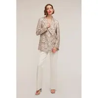 Motivi Full Sequined Over Sized Blazer Beige Größe: 40 | Blazer Outlet | Damen | Braun
