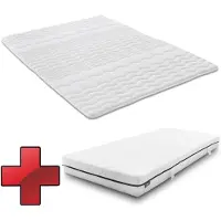 Sleezzze Taschenfederkernmatratze Sleezzz Superior 90 x 200 cm, Höhe 18 cm, Härtegrad H3 + Matratzentopper / Matratzenauflage 90 x 200 cm