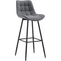 DELUKE Barhocker SYDNEY - Dunkelgrau, Stoff | Barhocker mit Lehne Barstuhl Tresenhocker Tresenstuhl Kneipenhocker Kneipenstuhl
