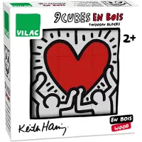 Vilac Puzzle 9 Holzwürfel, Keith Haring