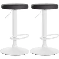 CLP 2er Set Barhocker Ponte Kunstleder höhenverstellbar und drehbar schwarz Material Gestell Metall matt weiss