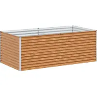 Syfax Hochbeet Hellbraun 195 x 100 x 68 cm Verzinkter Stahl