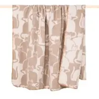 PAD Wohndecke "CATS", beige (sand), B:150cm L:200cm, Mischgewebe, Wohndecken, Wohndecke, Made in Europe, Wendefunktion, Motiv Katzen, 150x200 cm