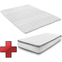 Sleezzze 7 Zonen ergonomische Taschenfederkernmatratze Sleezzz Diamond T1000 90 x 200 cm, Höhe 23 cm, Härtegrad H2/H3, 1000 Federn/2m² + Matratzentopper / Matratzenauflage 90 x 200 cm