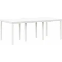 vidaXL Gartentisch Weiß 200 x 100 x 73 cm Poly-Rattan