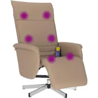 vidaXL Massagesessel mit Fußteil Cappuccino-Braun Kunstleder