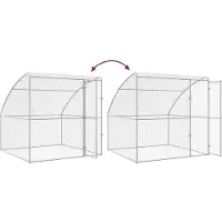 vidaXL Hundekäfig 2 pcs Silber 4 x 2 x 2 m Verzinkter Stahl