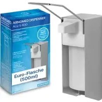 Arnowa ARNOMED Desinfektionsmittelspender, Aluminium 521-L-500 , Füllvolumen: 500 ml, mit langem Hebel