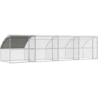 vidaXL Hühnerkäfig 4 stk. Silber 800 x 200 x 200 cm Stahl und PE