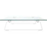 vidaXL Monitorständer Weiß 80x35x8 cm Hartglas und Metall