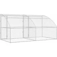 vidaXL Hundekäfig 2 pcs Silber 4 x 2 x 2 m Verzinkter Stahl