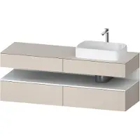 Duravit Qatego Konsolenwaschtischunterbau, 2 Auszüge, 2 Schubkästen, Ausschnitt rechts, 1600x550x600mm, Nische Weiß Matt, QA4778018910010