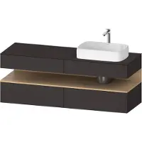 Duravit Qatego Konsolenwaschtischunterbau, 2 Auszüge, 2 Schubkästen, Ausschnitt rechts, 1600x550x600mm, Nische Eiche Natur, QA4778030800000