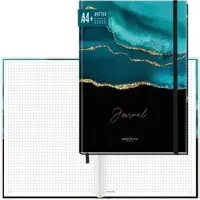 Paper&you Notizbuch Shiny Teal, 8213-3, Karton Softcover, blau / schwarz, 78 Blatt / 156 Seiten, 100 g/m2, dotted, A4+