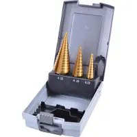 Makita HSS Titan Stufenbohrer-Set Ø 4-12, 4-20, 4-32 mm, 1/4 6-kant und Rundschaft