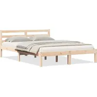 vidaXL Bettrahmen Braun 215,5 x 145,5 x 69,5 cm Massivholz Kiefer