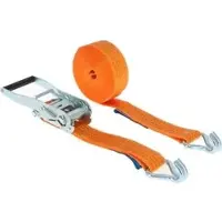 Braun -GmbH Spanngurt 1000-2-600, Haken & Ratsche, 6m x 35mm, orange, Zurrkraft bis 2000kg