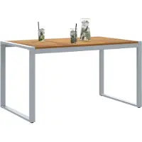 vidaXL Gartentisch Grau 140 x 80 x 75 cm Massivholz Akazie