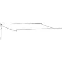 vidaXL Ausziehbarer Sonnenschirmrahmen Weiß 350 x 250 cm Aluminium