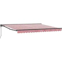 vidaXL Markisenrahmen Rot und Weiß 400 x 300 cm