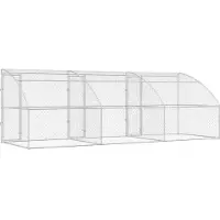 vidaXL Hundekäfig 3 stk. Silber 6 x 2 x 2 m Verzinkter Stahl