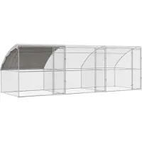 vidaXL Hühnerkäfig 3 stk. Silber 600 x 200 x 200 cm Stahl und PE