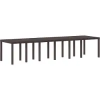 vidaXL Gartentisch Braun 350 x 100 x 74 cm Poly-Rattan