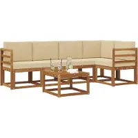 vidaXL Outdoor-Sofagarnitur 6 stk. Natur und Beige
