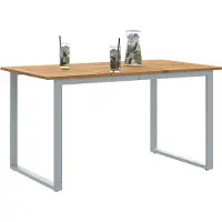 vidaXL Gartentisch Grau 140 x 80 x 75 cm Massivholz Akazie