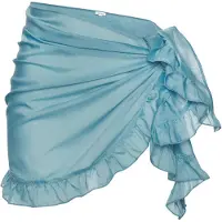 LASCANA Strandrock "mit Rüschenkante, leicht transparente Chiffonware" Pareo, kurzer Wickelrock, Beach Cover-up