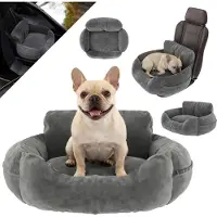Benno Hundesitz BUDDY Autositz für Hunde 55x45x30 cm anthrazit – stabiler Autokorb mit rutschfestem Boden, weicher Polsterung, Gurten & waschbarem Kissen