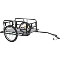 DELUKE Fahrradanhänger Mit Ladefläche NOEC Schwarz Klappbar Bis 50kg 2 Getränkekisten Lastenanhänger Für Fahrrad Transportanhänger