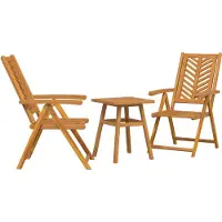 vidaXL Garten Essgruppe 3 Stk. Braun Massivholz Akazie