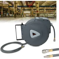 VINGO Druckluftschlauch 30m 1/4" Trommel Schlauch Aufroller Automatisch Anschluss Schlauchtrommel Schlauchaufroller Wandschlauchhalter¡